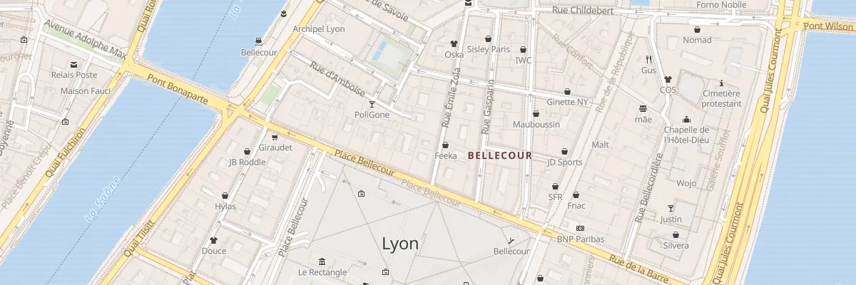 Plan du 16 Rue Emile Zola à Lyon 2e Arrondissement