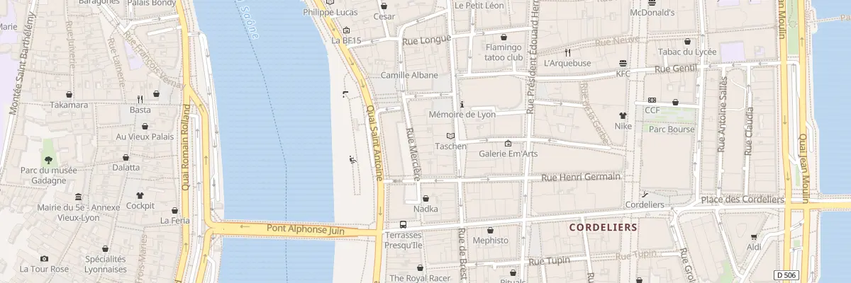 Plan du 9 Rue Mercière à Lyon 2e Arrondissement