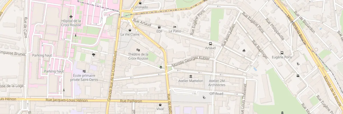 Plan du 1 Mte Georges Kubler à Lyon 4e Arrondissement