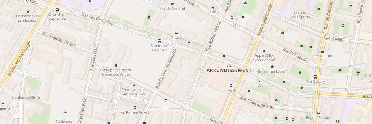 Plan du 40 Rue Simone de Beauvoir à Lyon 7e Arrondissement
