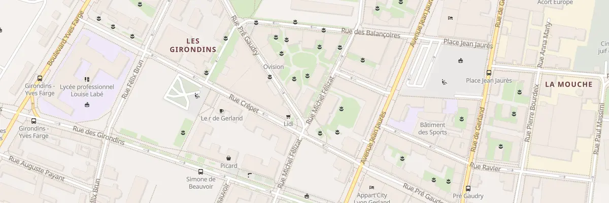 Plan du 44 Rue Michel Felizat à Lyon 7e Arrondissement