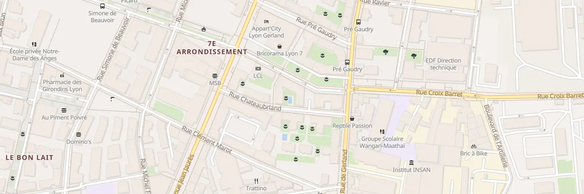 Plan du 14 Rue Marie-Madeleine Fourcade à Lyon 7e Arrondissement