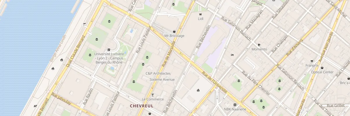 Plan du 16 Rue de l’Université à Lyon 7e Arrondissement