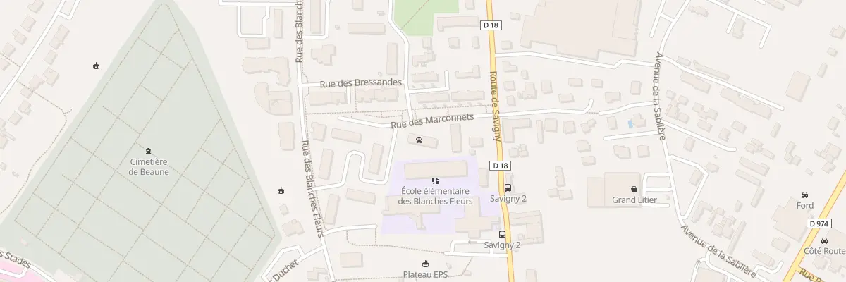 Plan du 1 Rue des Marconnets à Beaune