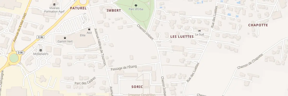 Plan du 286 Che Imbert à Tournon-sur-Rhône
