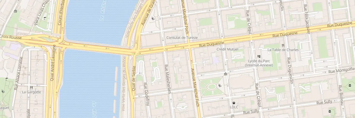Plan du 10 Rue Duquesne à Lyon 6e Arrondissement