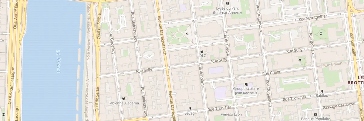 Plan du 25 Rue Sully à Lyon 6e Arrondissement