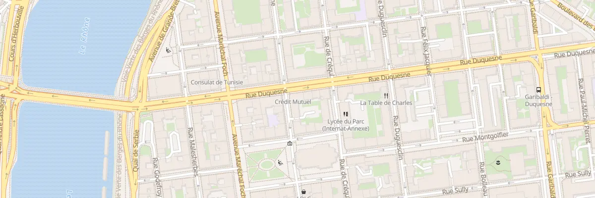 Plan du 18 Rue Duquesne à Lyon 6e Arrondissement