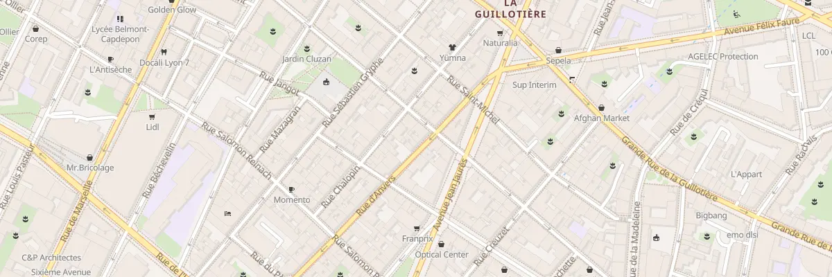 Plan du 22 Rue d’Anvers à Lyon 7e Arrondissement