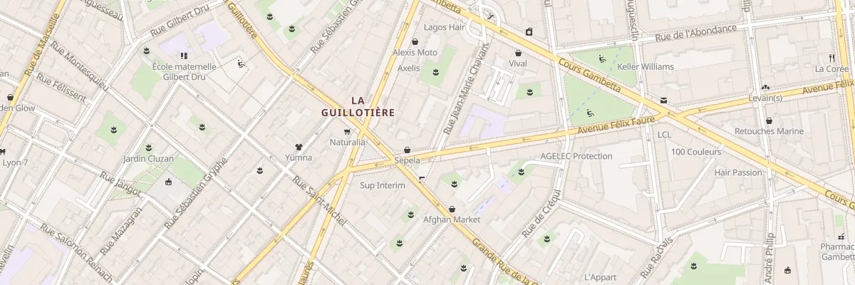 Plan du 18 Rue Jean-Marie Chavant à Lyon 7e Arrondissement