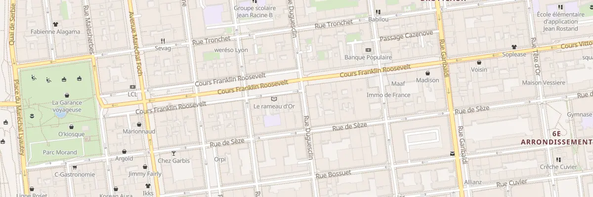 Plan du 38 Crs Pt Franklin Roosevelt à Lyon 6e Arrondissement