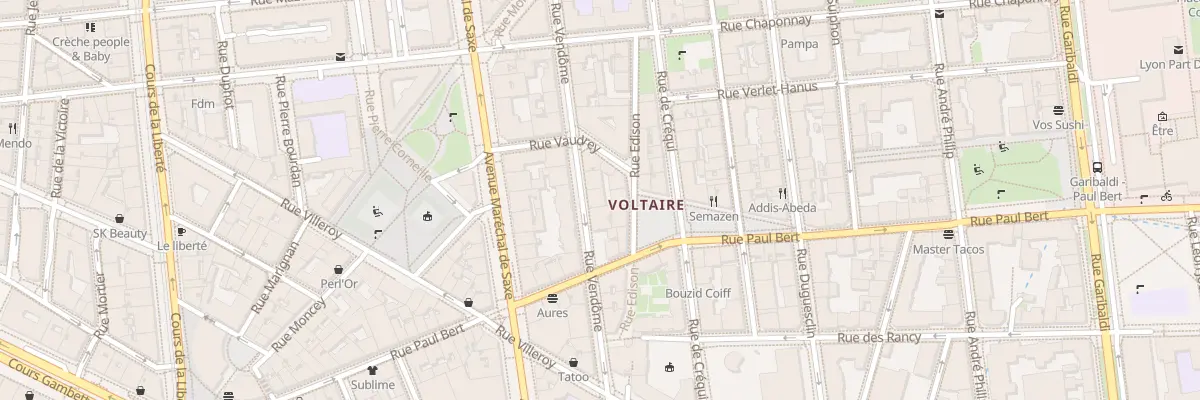 Plan du 233 Rue Vendôme à Lyon 3e Arrondissement