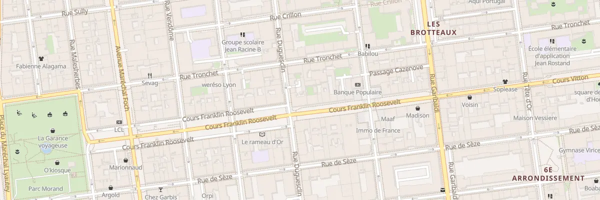 Plan du 31 Crs Pt Franklin Roosevelt à Lyon 6e Arrondissement