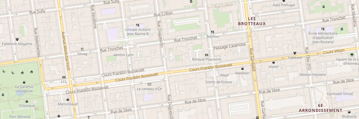 Plan du 33 Crs Pt Franklin Roosevelt à Lyon 6e Arrondissement