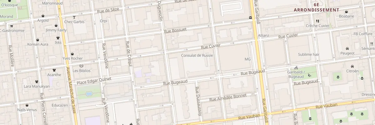 Plan du 110 Rue Boileau à Lyon 6e Arrondissement