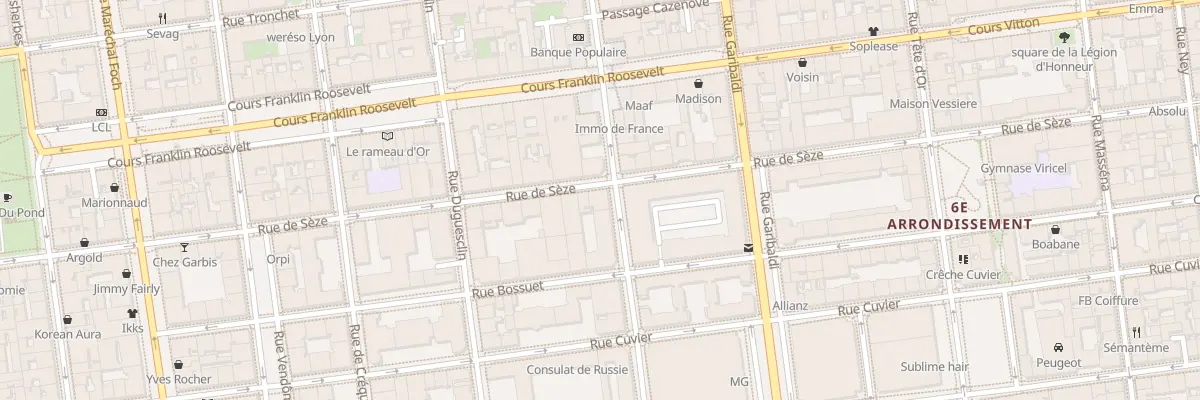 Plan du 90 Rue Boileau à Lyon 6e Arrondissement