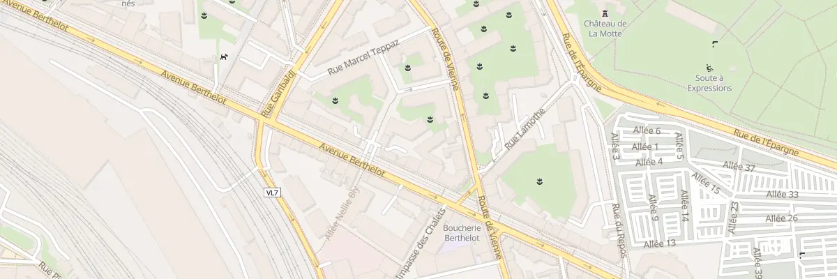 Plan du 10 Rue Joséphine Baker à Lyon 7e Arrondissement