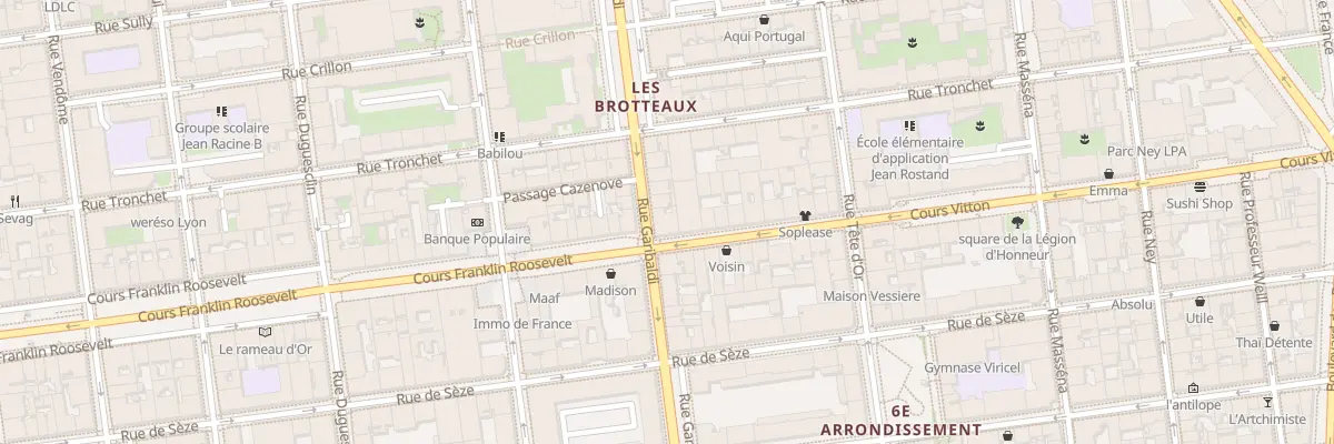 Plan du 1 Crs Vitton à Lyon 6e Arrondissement