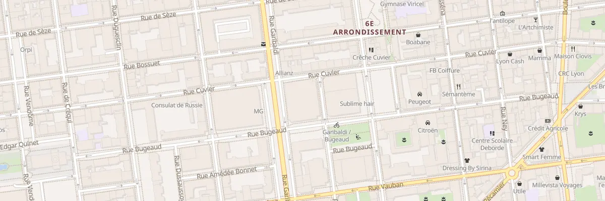 Plan du 89 Rue Garibaldi à Lyon 6e Arrondissement