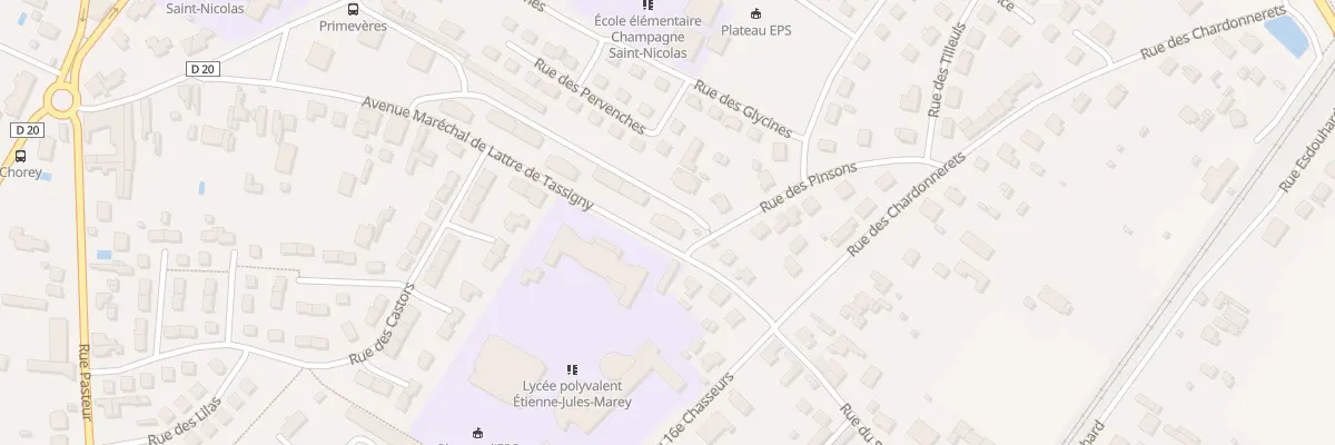 Plan du 8 Av Mal de Lattre de Tassigny à Beaune