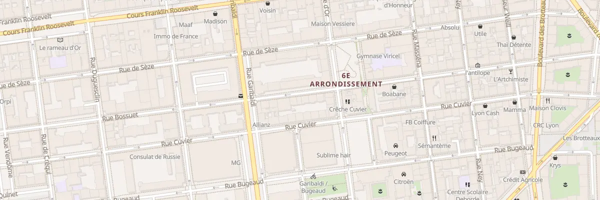 Plan du 76 Rue Bossuet à Lyon 6e Arrondissement