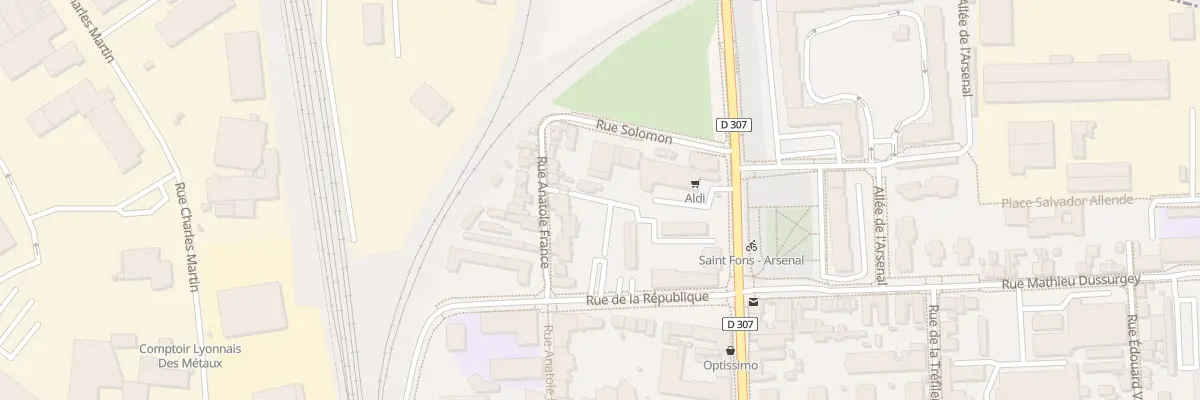 Plan du 7 Rue Anatole France à Saint-Fons