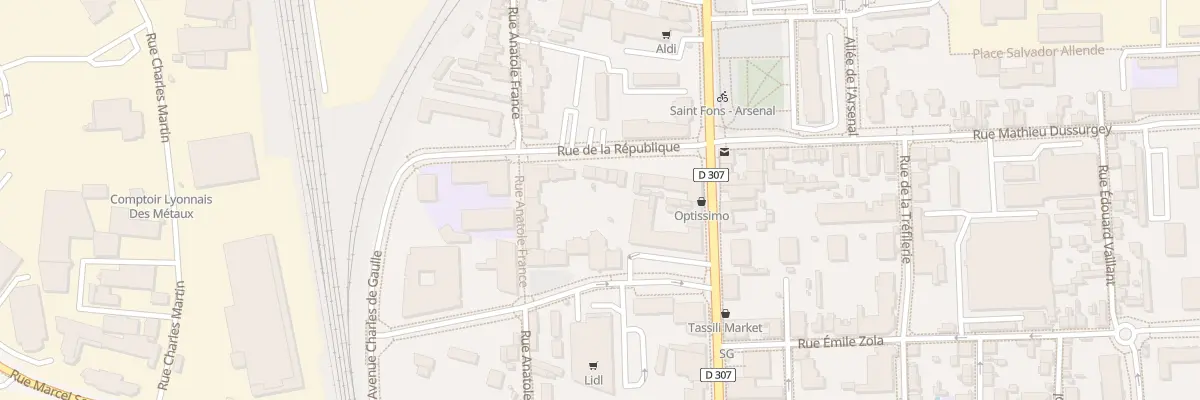 Plan du 10 Rue de la République à Saint-Fons