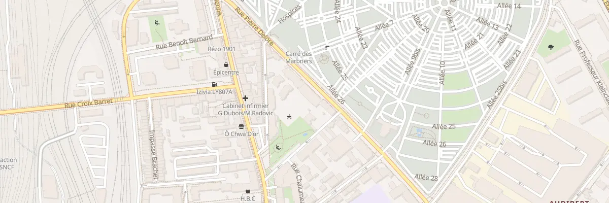 Plan du 34 Rue Pierre Delore à Lyon 8e Arrondissement