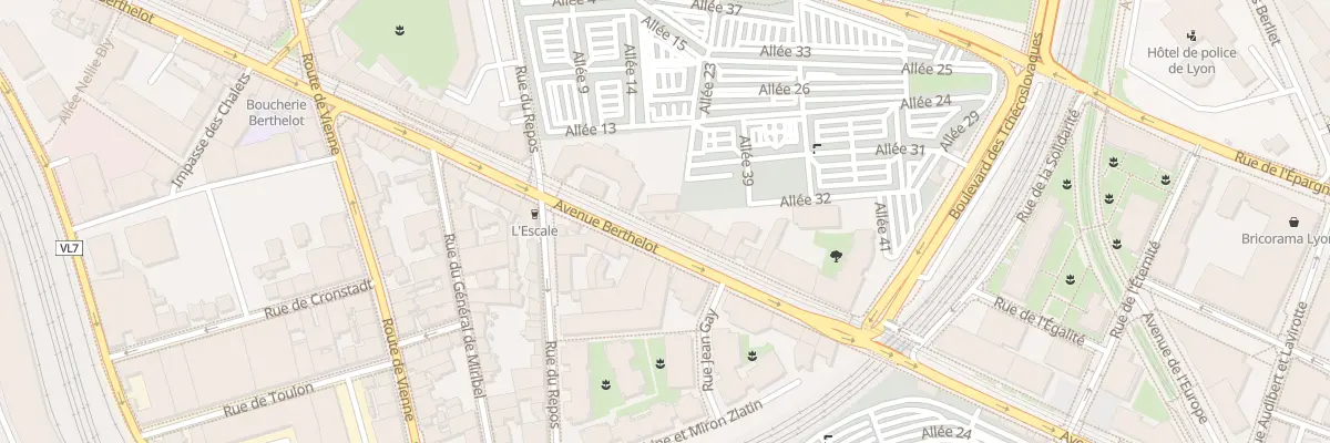 Plan du 185 Av Berthelot à Lyon 7e Arrondissement