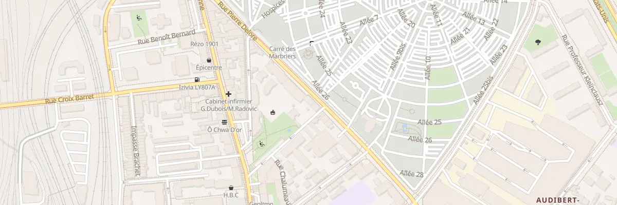 Plan du 36 Rue Pierre Delore à Lyon 8e Arrondissement