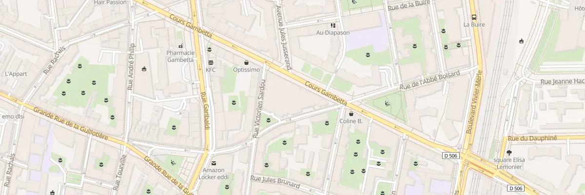 Plan du 124 Crs Gambetta à Lyon 7e Arrondissement