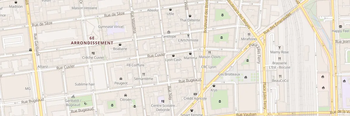 Plan du 174 Rue Cuvier à Lyon 6e Arrondissement