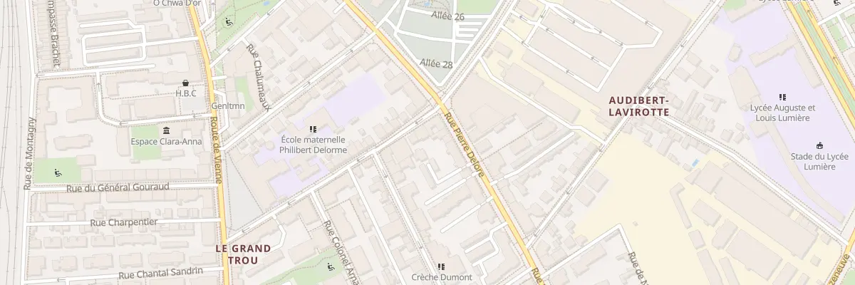 Plan du 77 Rue Audibert Lavirotte à Lyon 8e Arrondissement
