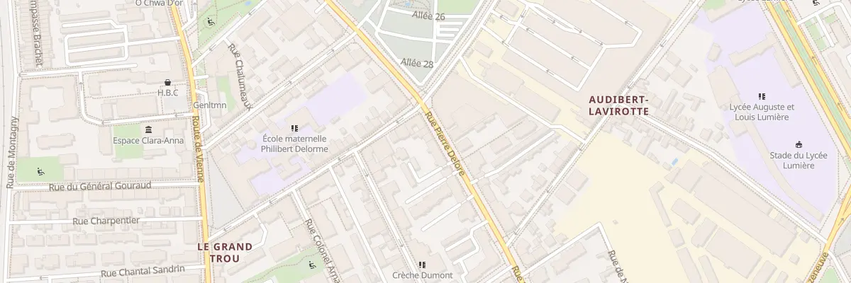 Plan du 68T Rue Pierre Delore à Lyon 8e Arrondissement