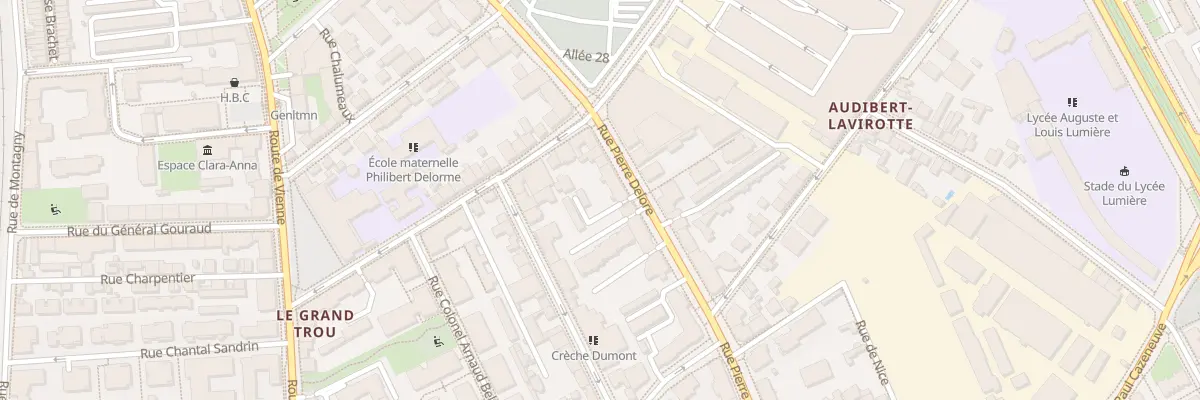 Plan du 72 Rue Pierre Delore à Lyon 8e Arrondissement