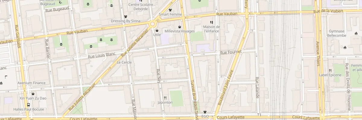 Plan du 8 Rue Fournet à Lyon 6e Arrondissement