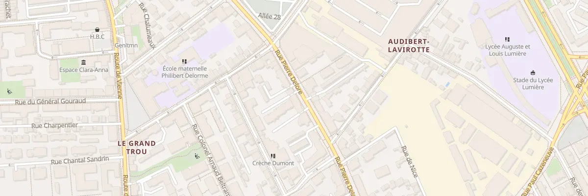 Plan du 74 Rue Pierre Delore à Lyon 8e Arrondissement