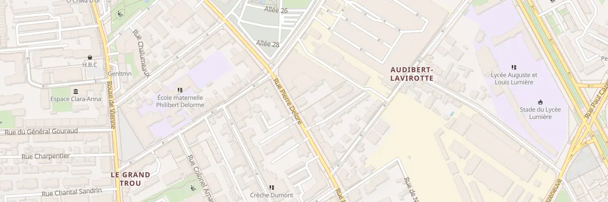 Plan du 27B Rue Pierre Delore à Lyon 8e Arrondissement