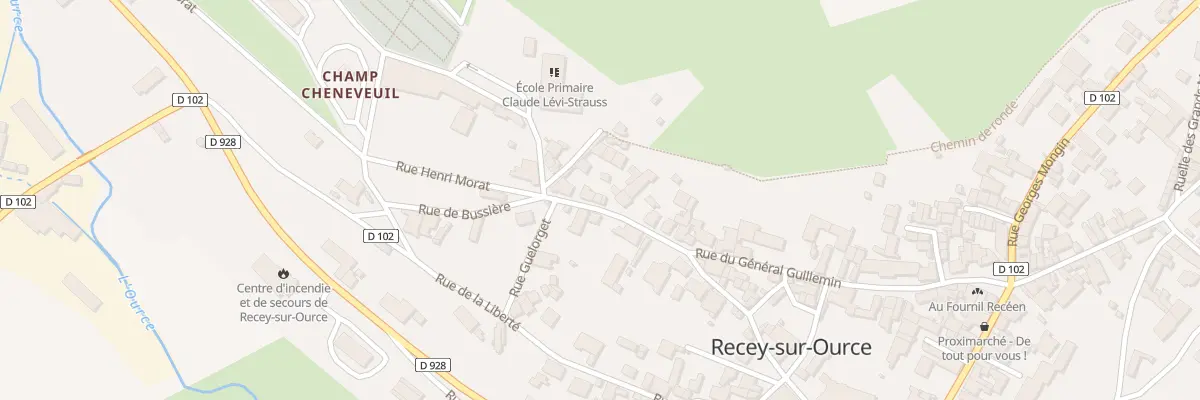 Plan du 20 Rue General Roussel à Recey-sur-Ource