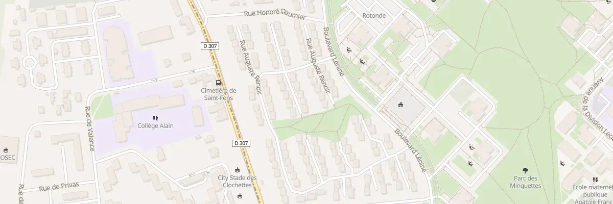 Plan du 25 Rue Auguste Renoir à Vénissieux