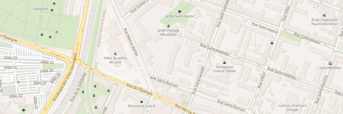 Plan du 3B Rue Saint Romain à Lyon 8e Arrondissement
