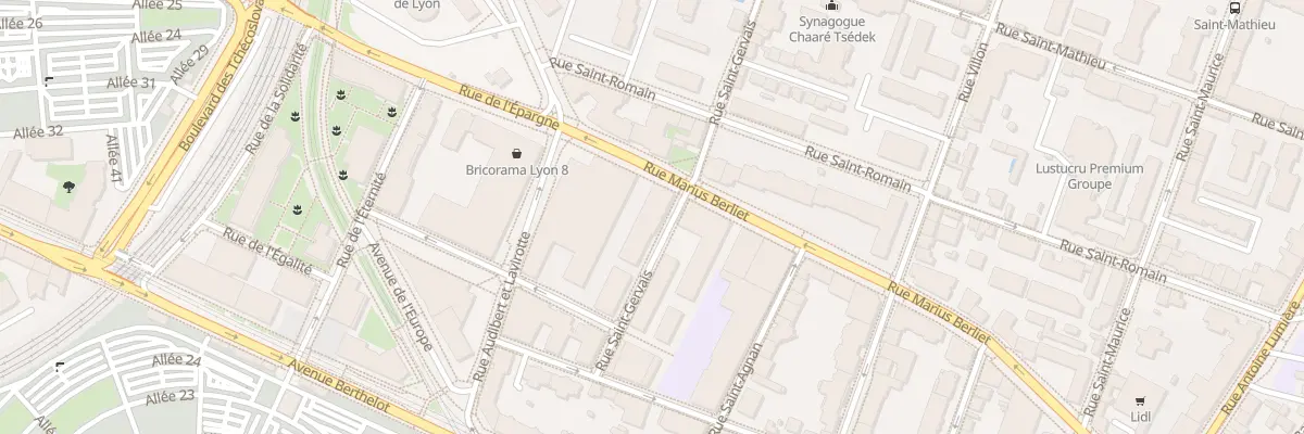 Plan du 56 Rue Saint Gervais à Lyon 8e Arrondissement