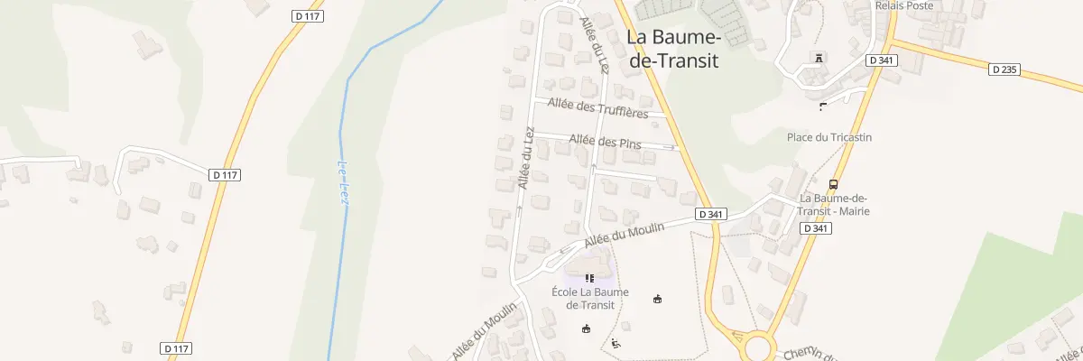 Plan du 4 All du Lez à La Baume-de-Transit