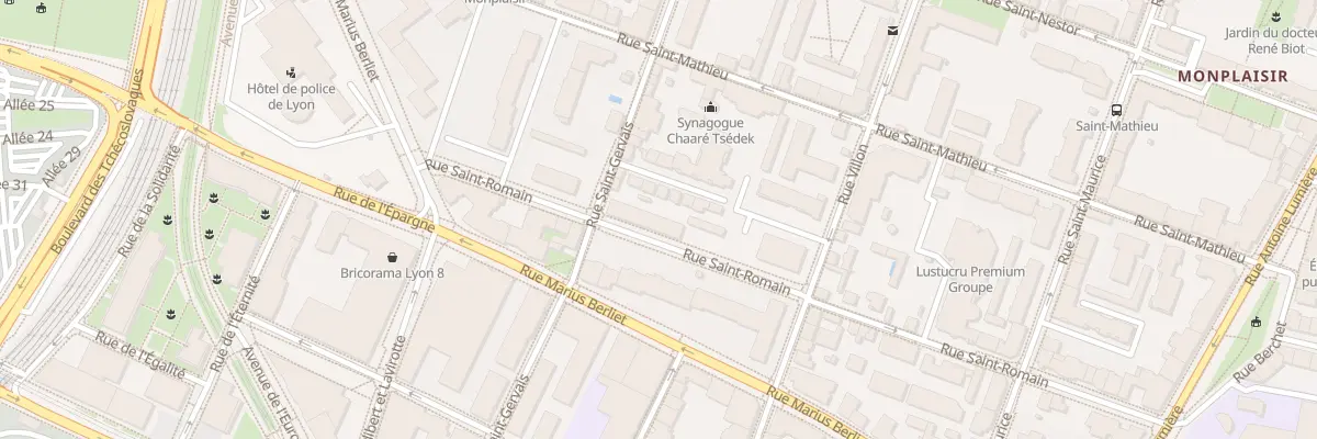 Plan du 15 Rue Saint Romain à Lyon 8e Arrondissement