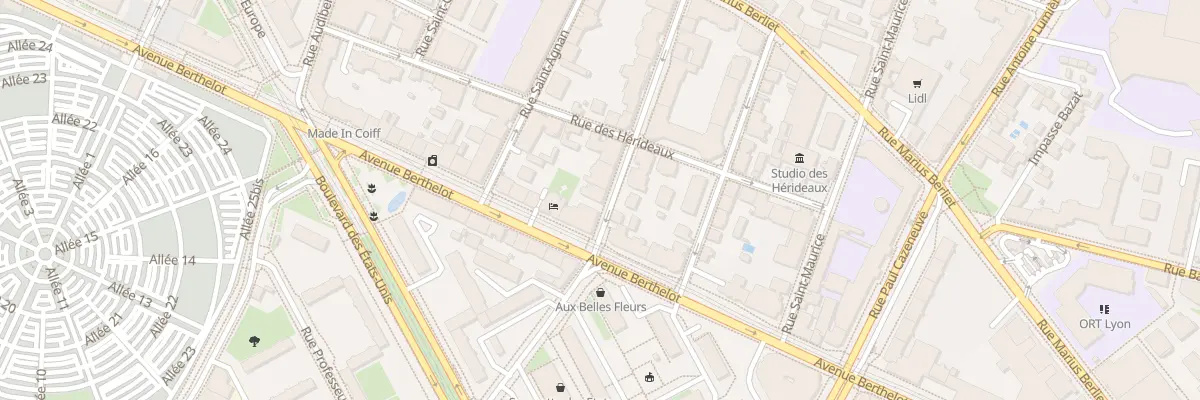 Plan du 92 Rue Villon à Lyon 8e Arrondissement