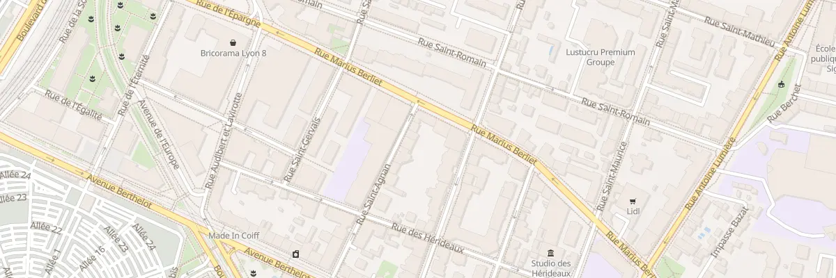 Plan du 5 Rue Saint Agnan à Lyon 8e Arrondissement