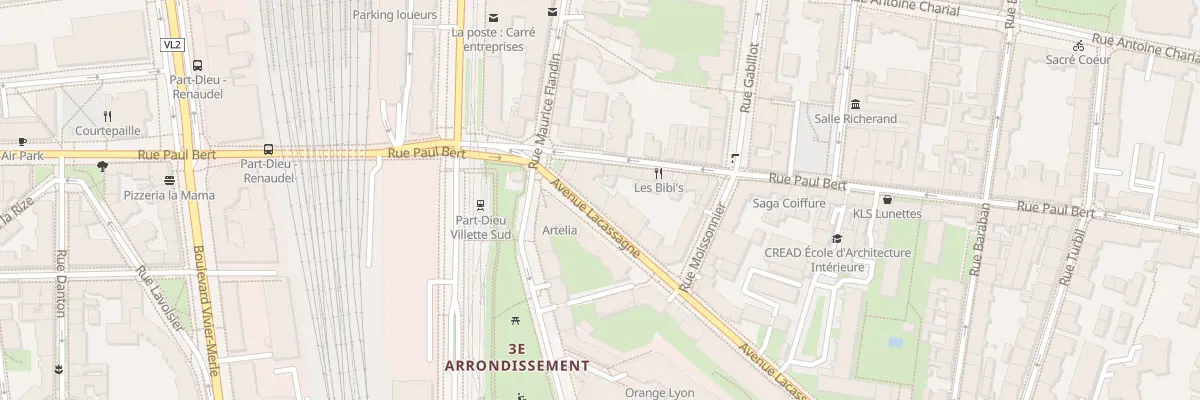 Plan du 3 Av Lacassagne à Lyon 3e Arrondissement