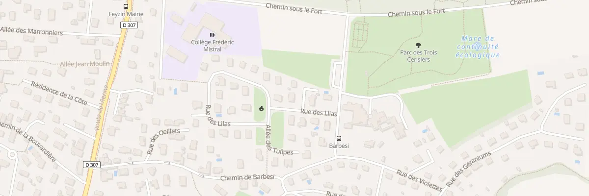Plan du 3 All des Pensées à Feyzin