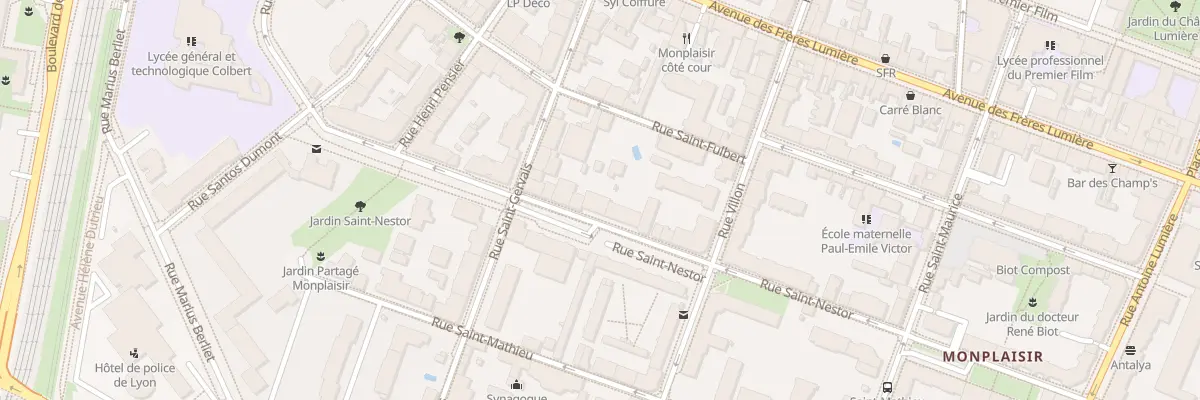 Plan du 9 Rue Saint Nestor à Lyon 8e Arrondissement