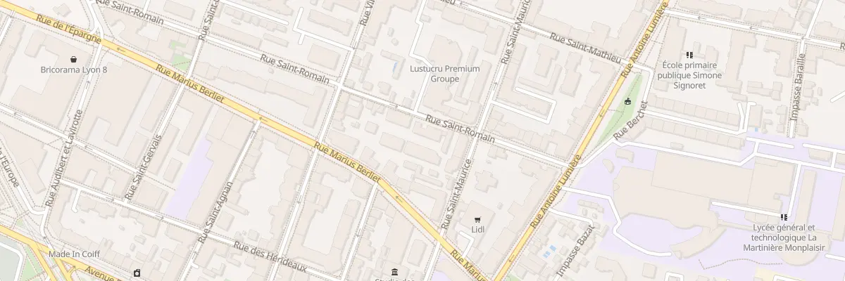 Plan du 36 Rue Saint Romain à Lyon 8e Arrondissement